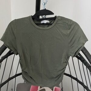 FITZ EDDI Crew Neck Green Crop Top T-Shirt